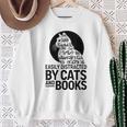 Book Reading Book Easily Distracted By Cats And Books Sweatshirt Gifts for Old Women