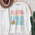 Book Reading Reading Is My Favorite Sport Raglan Baseball Tee Sweatshirt Gifts for Old Women