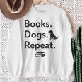 Books Dogs Repeat Shirt Dog Lover Book Lover T-Shirt Sweatshirt Gifts for Old Women