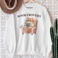 BOOKTROVERT Cute Cat With Tea Cozy Sweater And Book Sweatshirt Gifts for Old Women BOOKTROVERT Cute Cat With Tea Cozy Sweater And Book Sweatshirt Gifts for Old Women