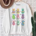Bunny Reading Books Easter Day Librarian Teacher Book Premium Tri-Blend Sweatshirt Gifts for Old Women
