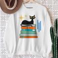 Cat And Books Retro Midcentury Mid Century Aesthetic Sweatshirt Gifts for Old Women
