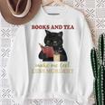 Cat Books And Tea Make Me Feel Less Murdery Quote Sweatshirt Gifts for Old Women