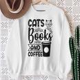 Cats Books And Coffee Kitty Cat Lover Sweatshirt Gifts for Old Women Cats Books And Coffee Kitty Cat Lover Sweatshirt Gifts for Old Women