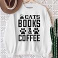 Cats Books And Coffee Reading Sweatshirt Gifts for Old Women Cats Books And Coffee Reading Sweatshirt Gifts for Old Women