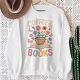 Coffee & Books Lover Wildflowers Boho Aesthetic Premium Tri-Blend Sweatshirt Gifts for Old Women