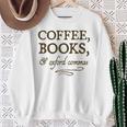 Coffee Books & Oxford Commas Funny Grammar Nerd Gift Sweatshirt Gifts for Old Women