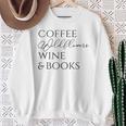 Coffee Wildflowers Wine & Books Sweatshirt Gifts for Old Women