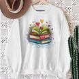 Colorful Books Love Books Watercolor Booklover Performance Sweatshirt Gifts for Old Women