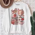 Coquette Teacher School Supplies Bows Books Globe Apple Cute Sweatshirt Gifts for Old Women Coquette Teacher School Supplies Bows Books Globe Apple Cute Sweatshirt Gifts for Old Women