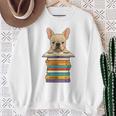 Cute French Bulldog Reading On Pile Of Books Sweatshirt Gifts for Old Women Cute French Bulldog Reading On Pile Of Books Sweatshirt Gifts for Old Women