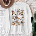Cute Ghosts Reading Books Smart Book Lover Halloween Sweatshirt Gifts for Old Women