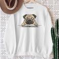 Cute Pug Dog Reading Book Love To Read Sweatshirt Gifts for Old Women