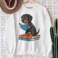 Dachshund Dog With Glasses Reading Book Librarian Sweatshirt Gifts for Old Women Dachshund Dog With Glasses Reading Book Librarian Sweatshirt Gifts for Old Women