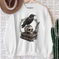 Dark Academia Raven Skull Books Sweatshirt Gifts for Old Women