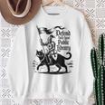 Defend Your Local Public Library Cat Knight Book Lover Sweatshirt Gifts for Old Women