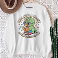 Dino Reading Books Unearth a Story Summer Reading Dinosaur Sweatshirt Gifts for Old Women