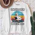 Ducks Books Lover Easily Distracted By Ducks & Books Sweatshirt Gifts for Old Women