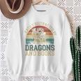 Easily Distracted By Books & Dragons Bookworm Reading Sweatshirt Gifts for Old Women Easily Distracted By Books & Dragons Bookworm Reading Sweatshirt Gifts for Old Women
