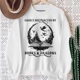 Easily Distracted By Books & Dragons Librarian Book Lover Sweatshirt Gifts for Old Women Easily Distracted By Books & Dragons Librarian Book Lover Sweatshirt Gifts for Old Women