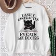 Easily Distracted By Cats And Books Cat Book Lover Sweatshirt Gifts for Old Women Easily Distracted By Cats And Books Cat Book Lover Sweatshirt Gifts for Old Women