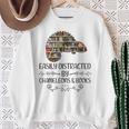 Easily Distracted By Chameleons And Books Sweatshirt Gifts for Old Women