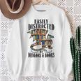 EASILY DISTRACTED BY DRAGONS & BOOKS Medieval Fantasy Reader Sweatshirt Gifts for Old Women