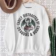 Easily Distracted By Dragons & Books Sweatshirt Gifts for Old Women