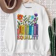 Equality Books Wildflower Rainbow LGBT Lesbian Gay Pride Sweatshirt Gifts for Old Women Equality Books Wildflower Rainbow LGBT Lesbian Gay Pride Sweatshirt Gifts for Old Women