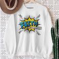 Faith Is My Superpower Fun Comic Book Christian Premium Tri-Blend Sweatshirt Gifts for Old Women