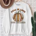 Fall In Love With Learning Books Pumpkin Autum Thanksgiving Sweatshirt Gifts for Old Women