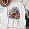 Fantasy Dragon Books Floral Boho Bookworm Sweatshirt Gifts for Old Women
