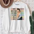 Feminist Ruth Bader Ginsburg RBG Quote Girl With Book Women Raglan Baseball Tee Sweatshirt Gifts for Old Women