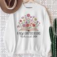 Floral Book A New Chapter Begins Retired 2026 Retirement Sweatshirt Gifts for Old Women