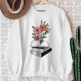 Floral Book Reader Fan For Reading Flower Books With Blooms Sweatshirt Gifts for Old Women