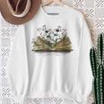 Floral Book Reading Books Flowers Growing From Book Sweatshirt Gifts for Old Women