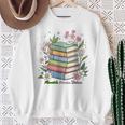 Flourish Dream Thrive Floral Books For Book Lovers Sweatshirt Gifts for Old Women