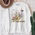Flowers Gardening And Book Reading Lover Sweatshirt Gifts for Old Women