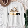 Freadom Anti Banned Books Lovers Reading Librarian Bookworm Sweatshirt Gifts for Old Women