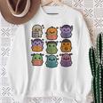 Halloween Monsters Reading Books Pattern Spooky Kawaii Anime Premium Tri-Blend Sweatshirt Gifts for Old Women Halloween Monsters Reading Books Pattern Spooky Kawaii Anime Premium Tri-Blend Sweatshirt Gifts for Old Women
