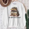 I'm With The Banned Books Reading Addict Book Lover Sweatshirt Gifts for Old Women