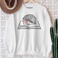 Intellectual Hedgehog Reading Book Literature Sweatshirt Gifts for Old Women