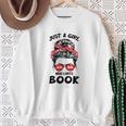 Just a Girl Who Loves Book Funny Librarian Writer Reader Sweatshirt Gifts for Old Women