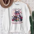 Just A Girl Who Loves Books And Wolves Librarian Teacher Sweatshirt Gifts for Old Women