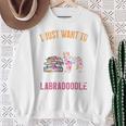 I Just Want To Read Books And Pet My Labradoodle Sweatshirt Gifts for Old Women