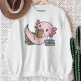 Kawaii Axolotl Pun Book Reader Sweatshirt Gifts for Old Women