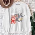 Kids Pig Elephant Reading Cute Book Lover Bookworm Boys Girls Kid Performance Sweatshirt Gifts for Old Women