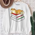 Leopard Gecko Sleeping Books Reading Geckos Sweatshirt Gifts for Old Women