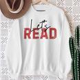 Let's Read National Read A Book Day Reading Month Freedom Sweatshirt Gifts for Old Women