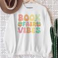 Library Book Fair Vibe Groovy Retro School Reading Nostalgic Sweatshirt Gifts for Old Women